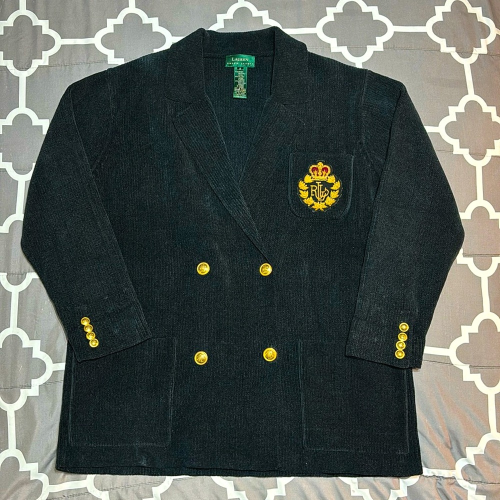 Vintage Ralph Lauren knit double breasted blazer